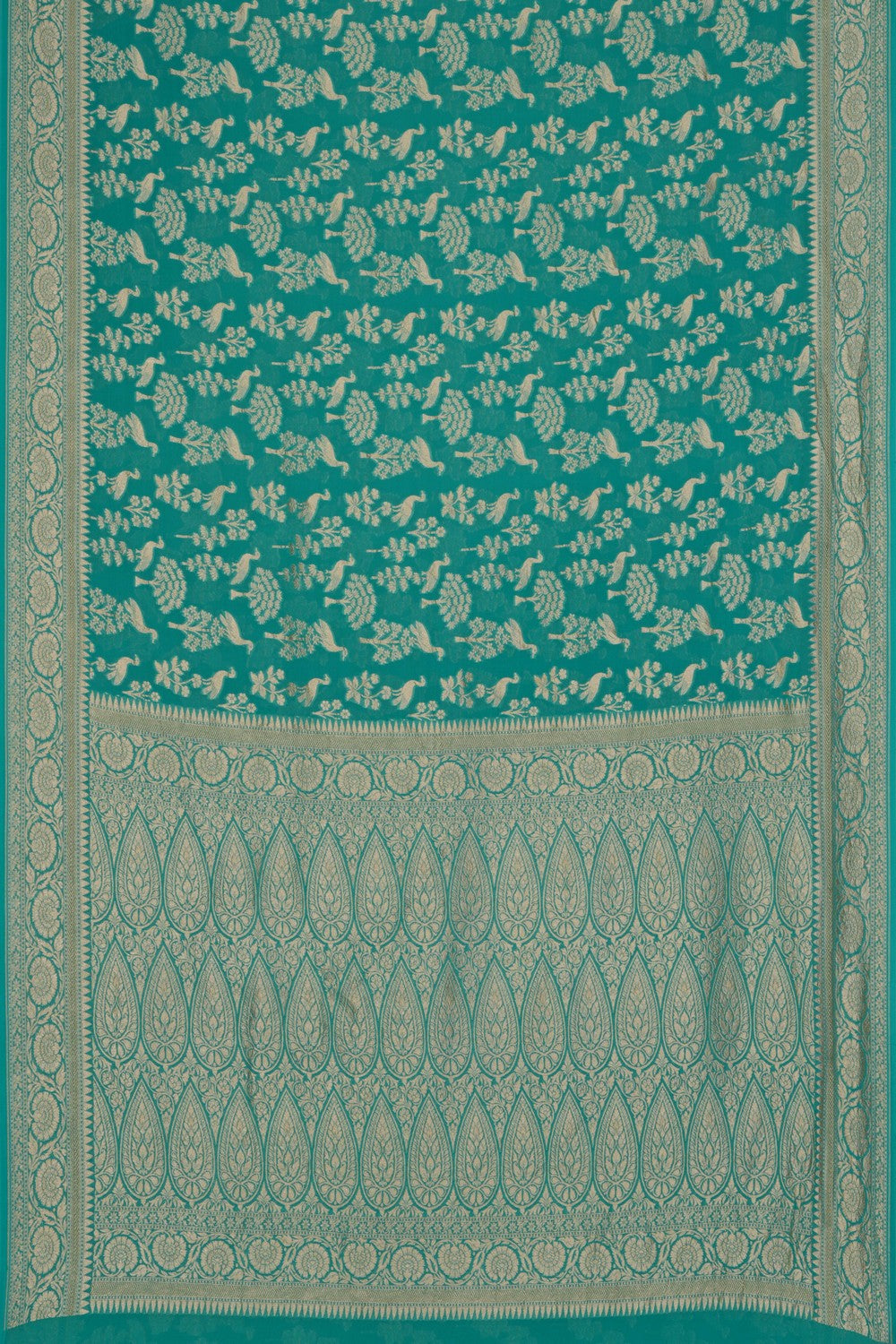 Image of Banarasi Georgette Teal Green Saree